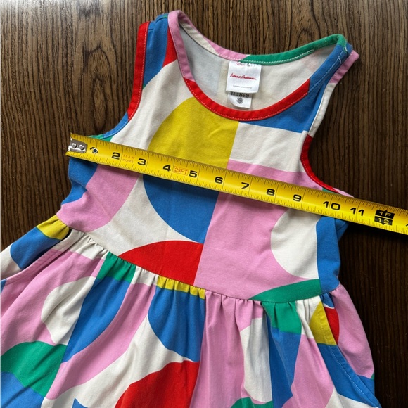 Hanna Andersson abstract rainbow shapes sleeveless cotton jersey dress Girls 6-7 - Picture 3 of 6